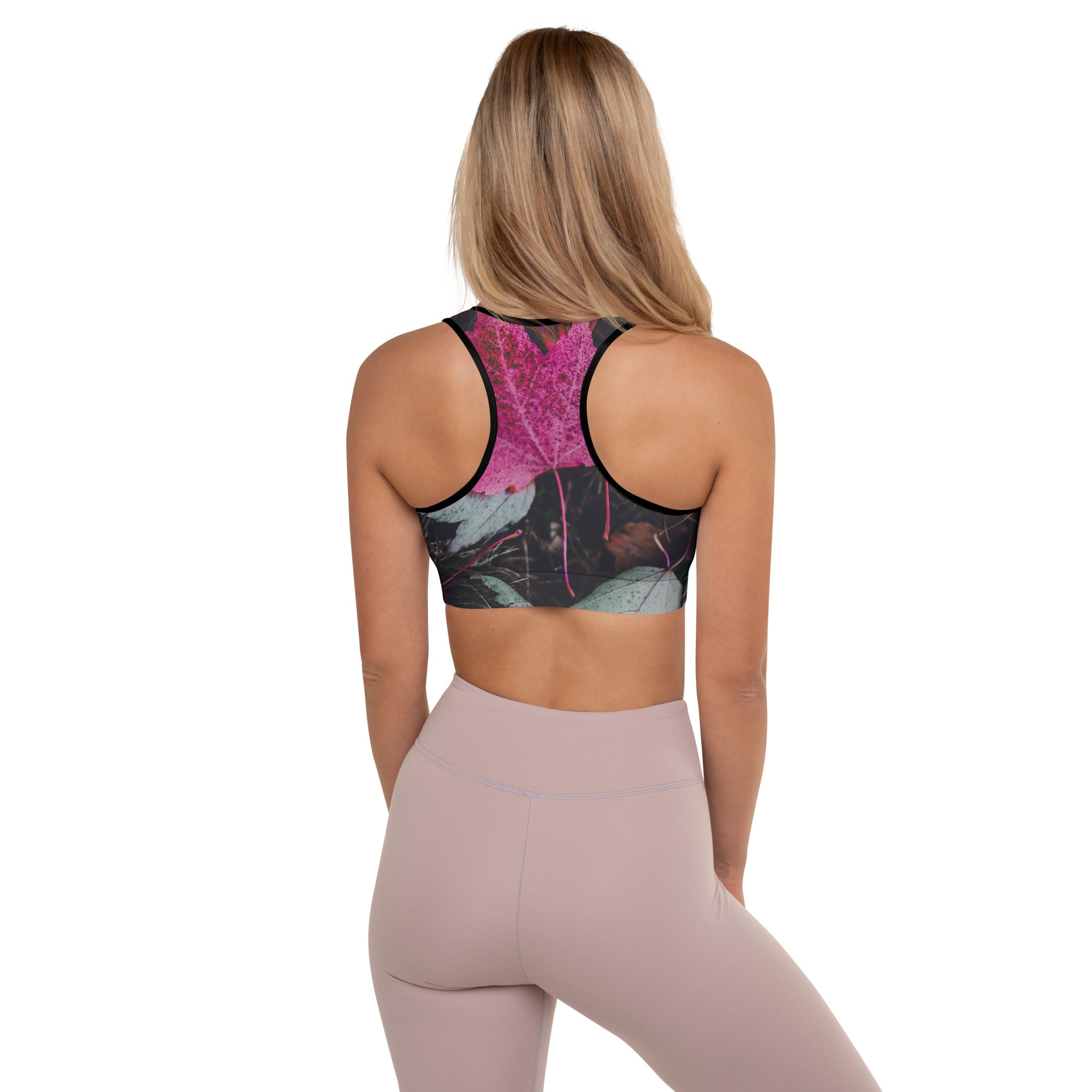 Sports Bra- Fall Design. Activewear Bra. Yoga or Gym Top. "PurpleAutumn" by WickedYo.
